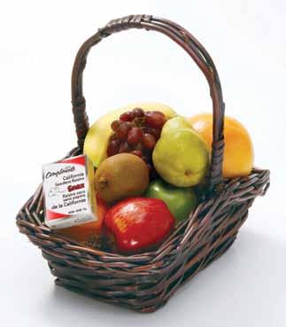 Produce 3 Celebration Basket A collection of granny smith and red delicious apples, oranges, bananas, grapes, raisins, kiwi and pears. $14.