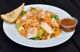 Chinese Chicken Salad Chicken, romaine lettuce, crispy lo-mein noodles, penne pasta,