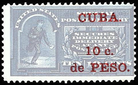 Cuba Special Delivery Stamps Issued under US