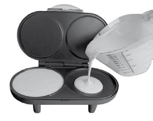 Using Your Pancake Maker Before First Use Remove any promotional labels and wipe the wells and plates with a damp cloth, then dry thoroughly.