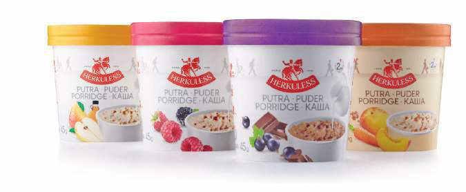HERKULESS INSTANT OATMEAL PORRIDGES Instant oatmeal porridges with fruit and berries are healthy and of hight nutritional value.