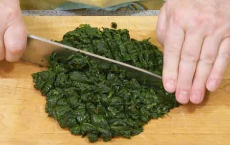 6 5 Chop the cooked spinach well.