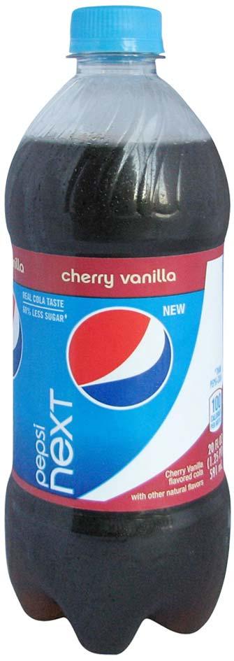 Pepsi Next Cola Drink: Cherry Vanilla PEPSICO Event Date: Oct 2012 Price: US 1.99 EURO 1.53 Description: Cherry vanilla flavored cola drink with other natural flavors.