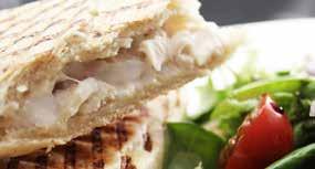 Paninis An authentic, Italian flat bread, toasted and filled with fresh ingredients Chicken, bacon & mayonnaise 6.50 Smoked salmon & cream cheese 6.95 Tuna and mature cheddar melt 6.