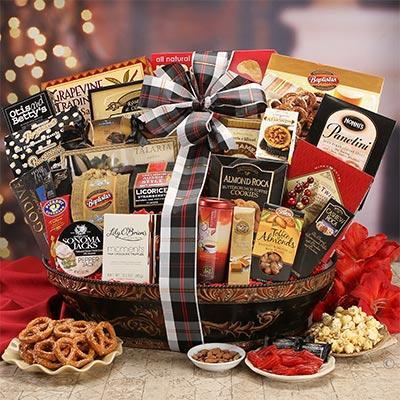 A Remarkable Holiday Item # C905 --$149.99 A Remarkable Holiday Gift Basket is bursting with gourmet candy and snacks that promise to be a hit with those on your gift list! 10.0 oz.