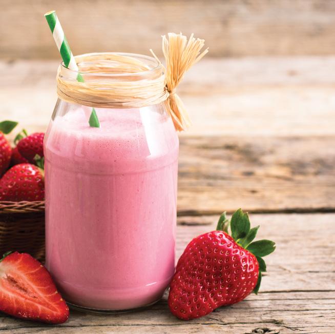 STRAWBERRY BANANA SMOOTHIE CONTAINER: 72-OUNCE FRESHVAC PITCHER MAKES: 4 SERVINGS 4 small ripe bananas, peeled, cut in half 2 cups low-fat milk 1 /4 cup agave nectar 4 cups frozen