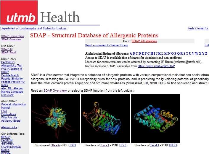 Allergens: Structural Database of Allergenic