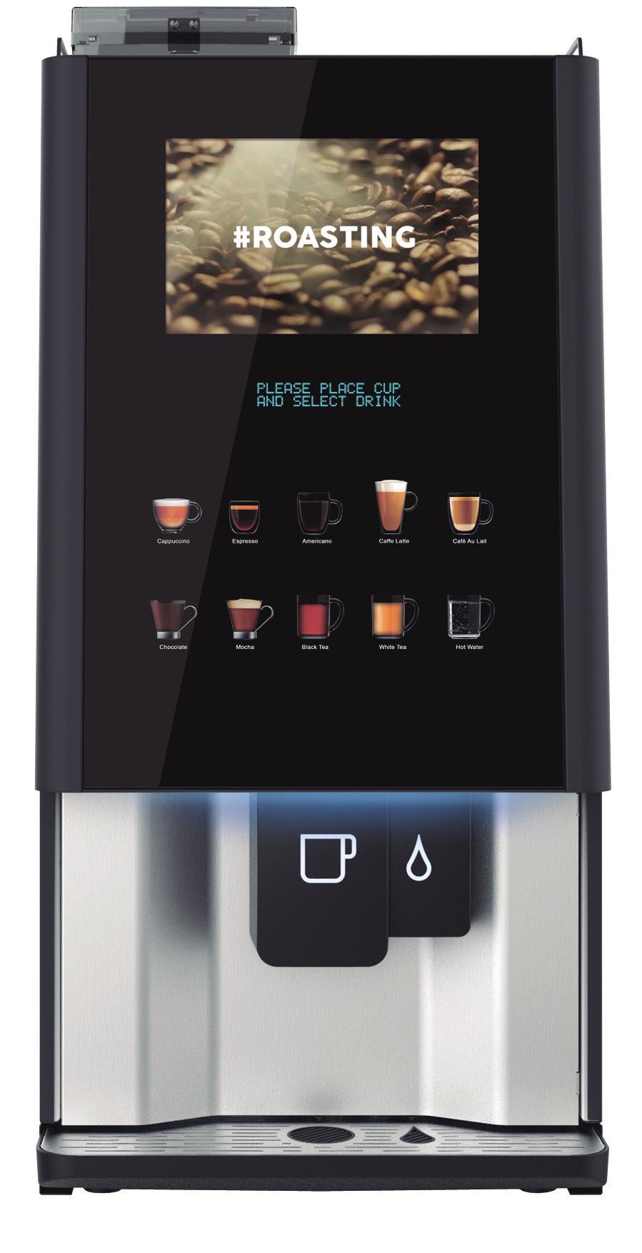 Duo Vitro x4 Duo Provides genuine high pressure espresso coffee, fresh-brew tea, chocolate and milk based drinks. The machine has a large product capacity and there s an optional Media Screen.
