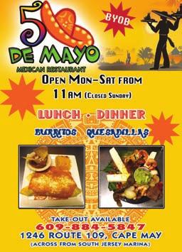 FAMILY DINING DINING GUIDE 5 de Mayo Mexican Restaurant, 1246 Rte 109, Cape