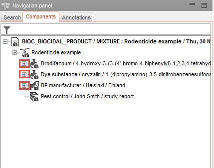 Biocides IUCLID training 8 (18) Then, you can open each element by double click on it.