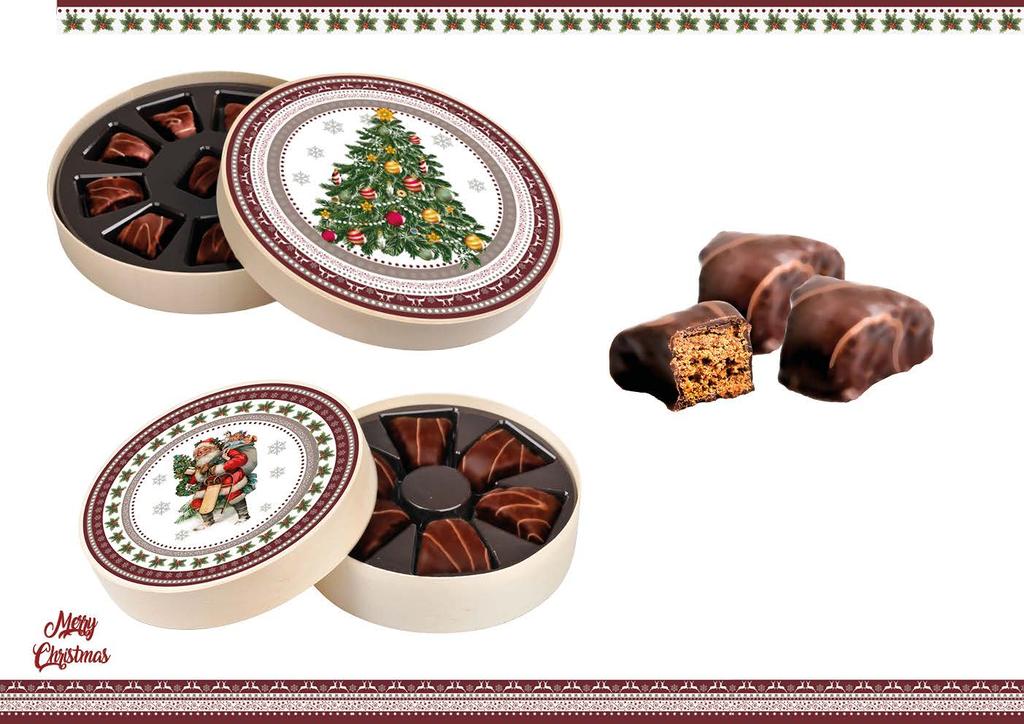 4 Wooden Box with 10 Gingerbread Cookies in a Dessert Chocolate Coating Cat.