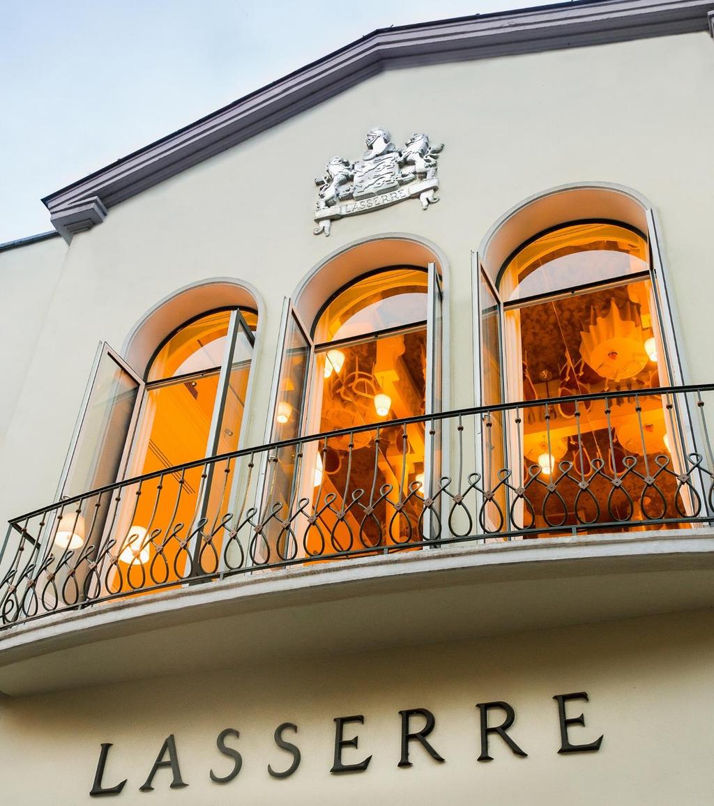 - LASSERRE - F almost 80 years, Restaurant Lasserre has been welcoming those who sav fine dining, elegant surroundings, and lfe's ephemeral joys.