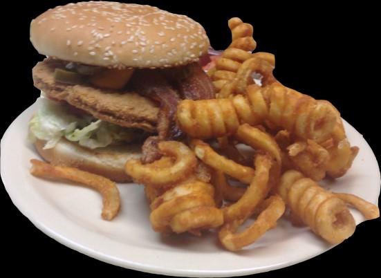 50 GRILLED or CRISPY with BACON, MAYO, LETTUCE, and TOMATO COUNTRY CHICKEN SANDWICH $7.