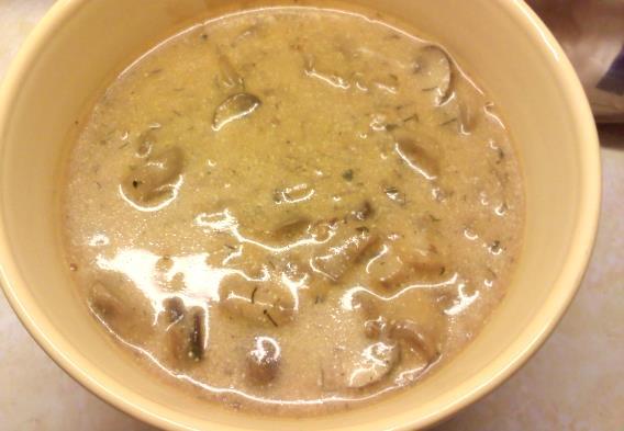 Mushroom Soup 6 cups chicken broth, divided 3 tablespoons olive oil, divided 1/2 pound portobello mushrooms, thinly sliced 1/2 pound white mushrooms, thinly sliced 2 shallots, diced 1 1/2 cups
