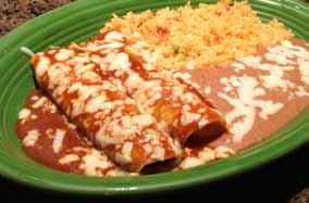 Combinaciones Choose between pinto beans or black beans. Burritos, enchiladas and tacos are made with beef.
