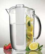On Ice NATURAL FRUIT FLAVOUR PITCHER WITH FREEZER ICE TUBE Enjoy refreshing lemon water, raspberry iced tea and more and keep it chilled with this attractive combo pitcher.