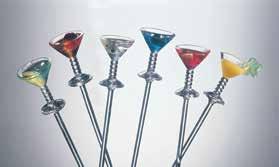 PRODYNE Wine Tools & Bar Specialities Stainless Steel Swirl Martini Picks (Set of 6)