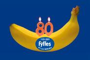 2009 Happy 80th birthday! On 16th July, the Fyffes brand celebrates its 80th birthday. The Fyffes Blue Label stands for premium quality and sustainable production.