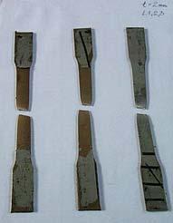 Kod ovih uzoraka varirana je debljina donjeg, nosećeg lima u koji se vijak urezuje (2 i 10 mm), dok su oblik i dimenzije gornjeg profilisanog lima bili isti za sve uzorke (standardni trapezasti lim