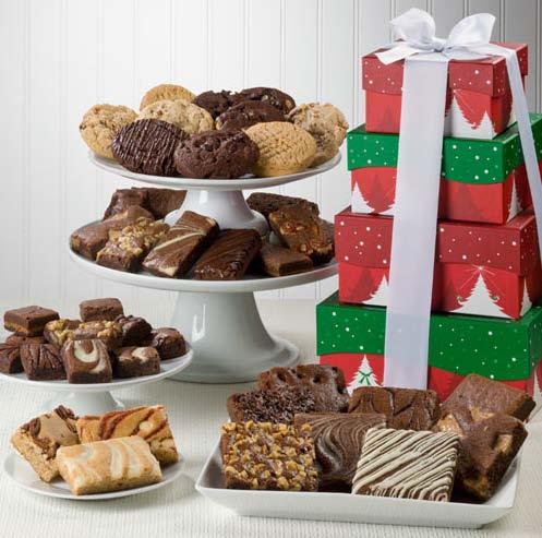 Gourmet Brownie 4-Box Tower Make the holidays a time to remember with this generous combination of handmade brownie and cookie flavors.