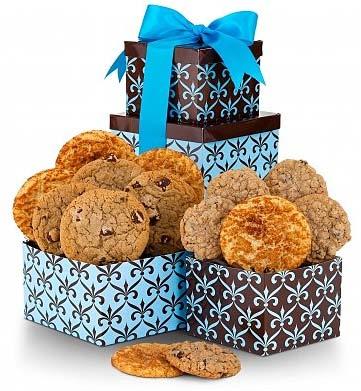 Holiday Gourmet Cookie Tower With one dozen freshly baked gourmet cookies.