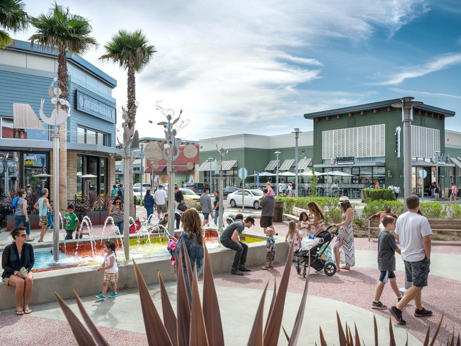 A mix of shops, entertainment, services, and eateries A community hub