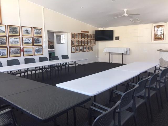 This function room is set up perfectly for corporate dinners and meetings with air conditioning, bar and a screen & white board available. The layout can be changed to suit your needs.