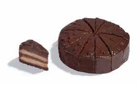 40 PATISSERIE DESSERTS ON A PLATE HIGH CAKES & TART(LET)S 5001364 CHOCOLATE CREAM CAKE 1750 g 125 g 14 p 1 PCS C/S 216 C/S PAL DEFROST 4 C 480 High chocolate cake, built up with 3 layers of chocolate