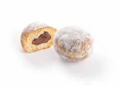 54 PATISSERIE MINI COFFEE ITEMS 5001178 MINI BEIGNET CHOCO NOISETTES 25 g 3 x 35 PCS C/S 104 C/S PAL DEFROST 22 C 30 Beignet made according to the traditional recipe: deep-fried dough with yeast &