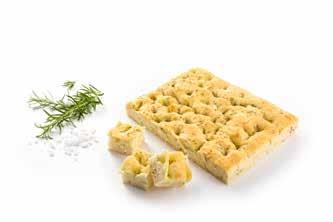 BOULANGERIE 71 5000361 FOCACCIA OLIO FB 350 g 27 x 17 cm 20 PCS C/S 40 C/S PAL BAKING 200 C Less than 3 FULLY BAKED A fully baked focaccia, made with olive oil and a sourdough starter, baked on
