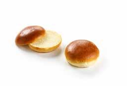 78 BOULANGERIE TO FILL AND/OR TO GRILL BUNS 2104173 > 2104377 BRIOCHE BUN PRE-SLICED 85 85 g Ø 11,5 cm 50 PCS C/S 40 C/S PAL > 36 C/S PAL DEFROST 22 C 30 Soft, round bun from brioche dough,