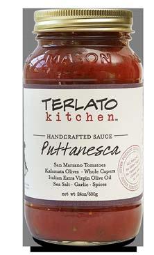 PUTTANESCA SAUCE Perfect on pasta, fish or chicken, our newest sauce is bright, slightly spicy and full of Kalamata olives and whole capers.