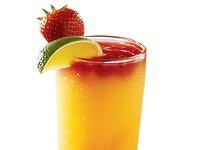 Its A Real Thirst Quencher, Served With Fresh Strawberries And Topped With Soda.