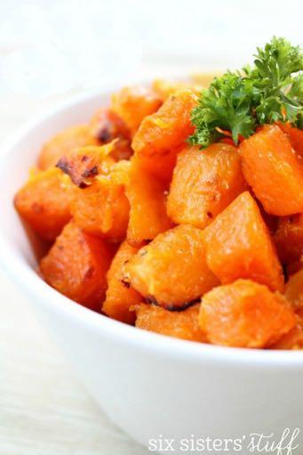 SMALLER FAMILY HEALTHY PLAN BAKED BUTTERNUT SQUASH S I D E D I S H Serves: 4 Prep Time: 15 Minutes Cook Time: 30 Minutes 1 1/2 pounds butternut squash (peeled, seeded, and cut into one-inch cubes) 1