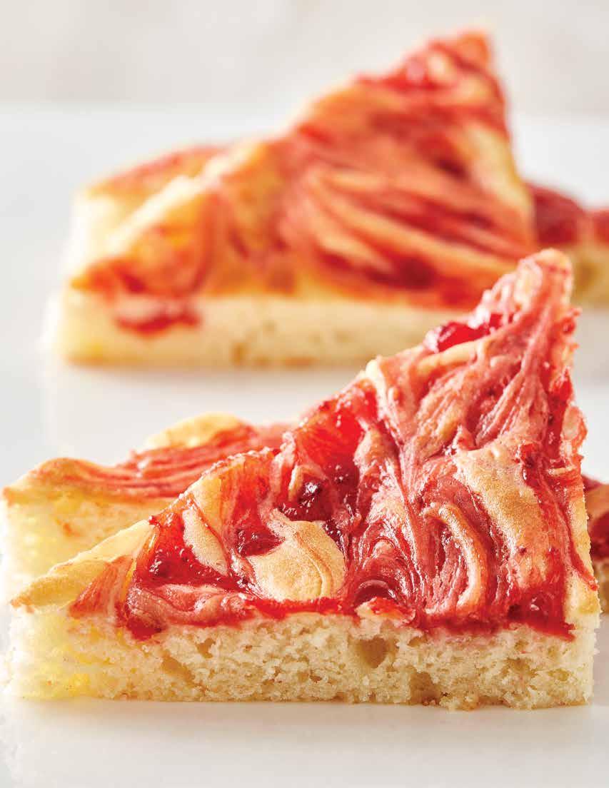 CAKES Strawberry Streusel Cake Relive the bright flavors of summer all year long with a sweet,