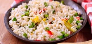 black pepper course ground 1 cup cooked brown rice 1 fresh lemon zest Directions: In 12 sauté pan add and heat oil, then add onions and sauté until onions become translucent, about 5 minutes.