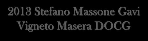 2013 Stefano Massone Gavi Vigneto Masera DOCG Varietal: 100% Cortese Location: vineyard located in