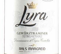 Gewürztraminer 93 Gewürztraminer Alto Adige Doc Lyra 2017 NALS MARGREID Strong but not invasive nose.