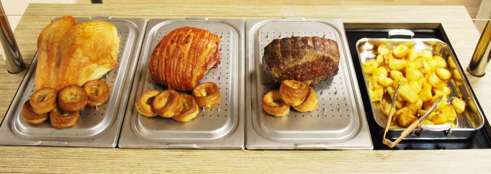 Sunday Carvery Meat Deck You ll need: 3 Meat Deck Trays, 1 Stainless Steel Roasting Tray, 3 Carving Knives, 3 Forks & Tongs Chef Guest Turkey Crown & Yorkshire Puddings Gammon & Yorkshire Puddings