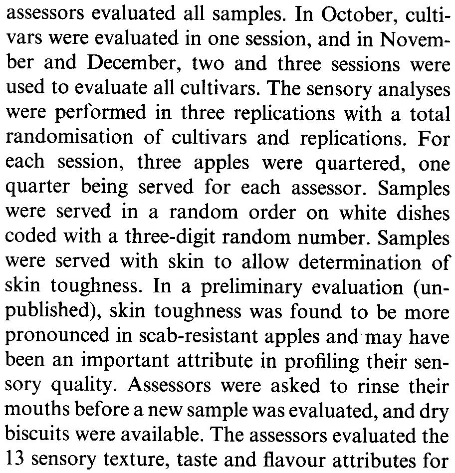 46 B.F. Kiihn, A.K. Thybo Postharvest Biology and Technology 23 (2001) 41 ~50 assessors evaluated all samples.