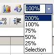 Thao tác cơ bản trên bảng tính Sử dụng công cụ phóng to thu nhỏ Bảng tính được đặt hiển thị mặc định là 100%