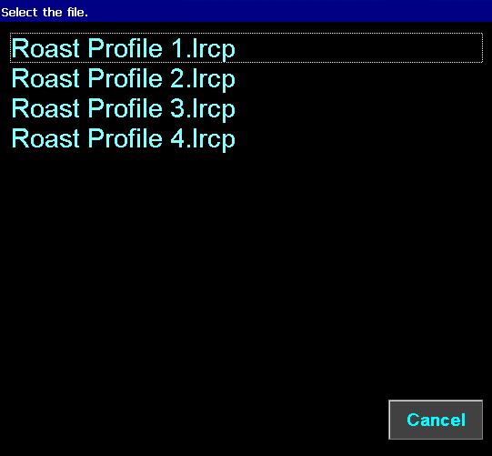Profile Management Roast Profiles are the primary means of managing predefined roast temperature curves.