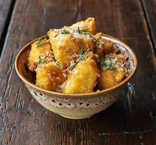 95 FOUR CHEESE CRISPY POLENTA CHIPS ADD GARLICKY MAYO OR TAPENADE DIP FOR $2 Sides POSH