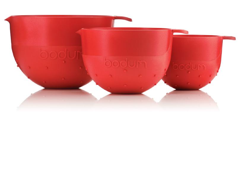 BISTRO Mixing Bowls Conveniently sized for all mixing tasks, the BISTRO Mixing Bowls make a colorful addition to any kitchen tool assortment. Stackable for easy storage.