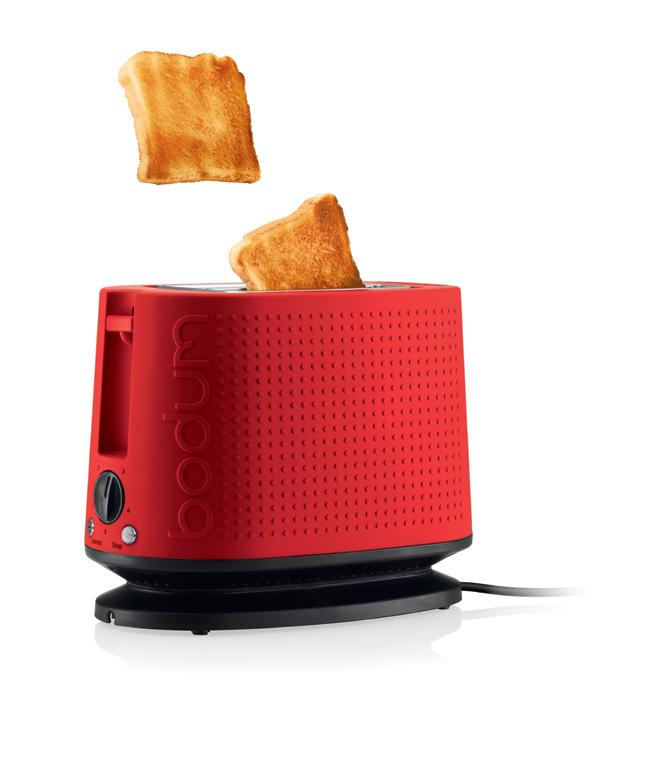BISTRO Toaster Toaster with 2-slice opening has variable temperature control designed to toast to perfection. Adjustable-width toasting slots create a secure grip around food while toaster is in use.