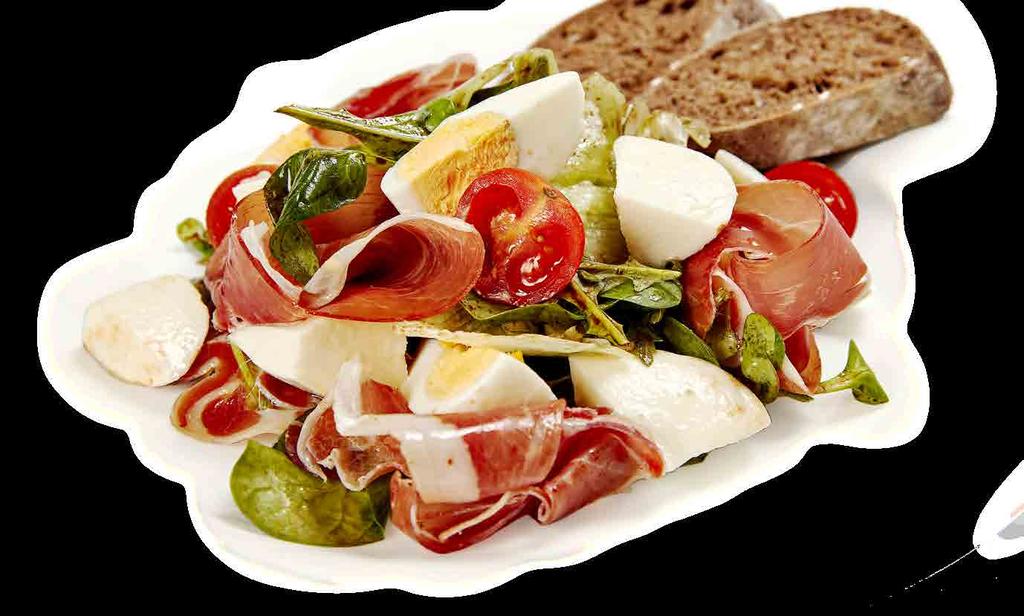 domácimi chlebovými krutónmi a zálievkou vinaigrette Salad Panzanella with cherry