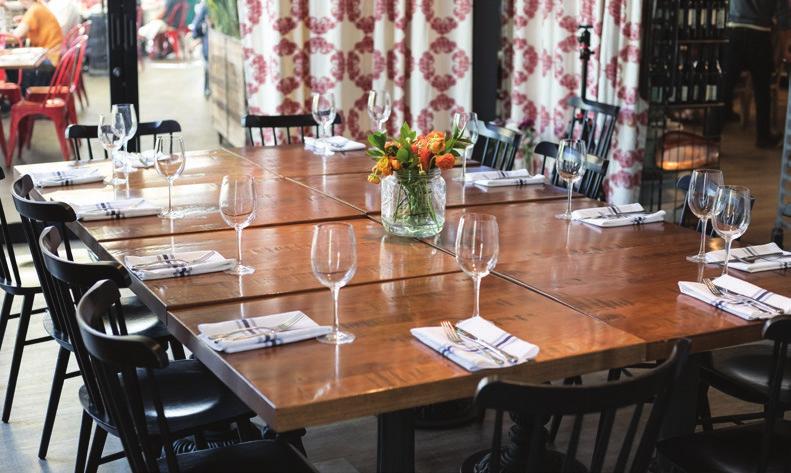 SEATED EVENTS: up to 115 guests RECEPTION EVENTS: up to 200 guests PRIVATE DINING ROOM A great space for corporate meetings or intimate family gatherings,
