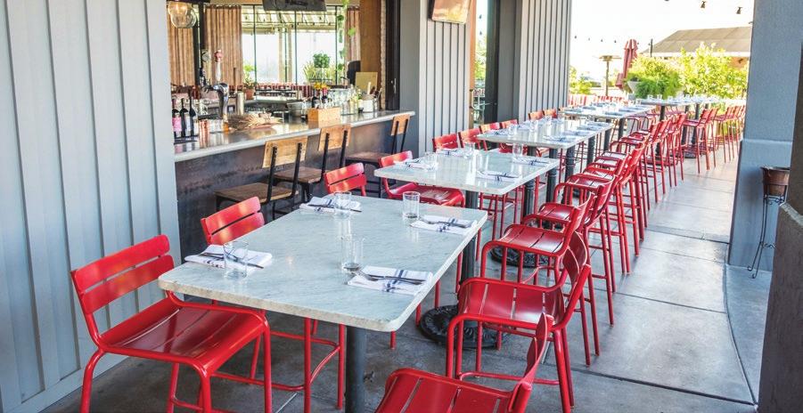 OUR SPACES FRONT PATIO Furnished with four large fire pits, the Front Patio connects to the bar and is an ideal space for happy hour events or social