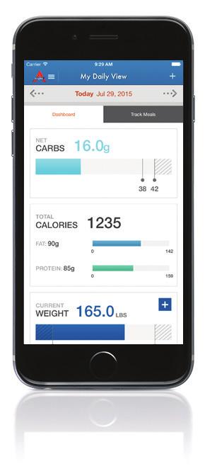 Progress Tracker to track your weight loss to date and the proximity to your goal weight. Meal Tracker allows you to track net carbs consumed daily based on your specific Atkins Plan.