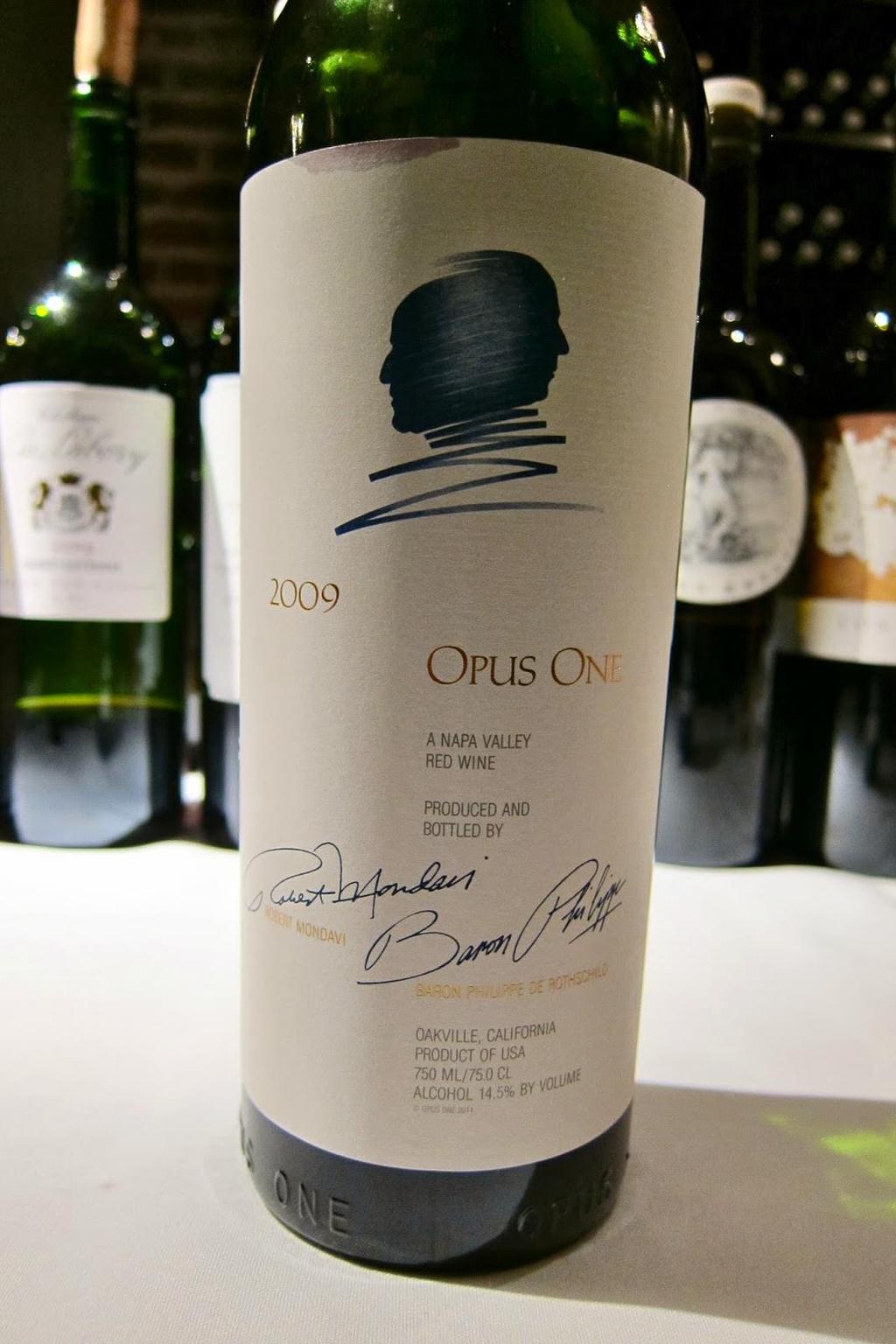 OPUS ONE 2009 Aromas: Black olive and minerals underlie more traditional notes of dark chocolate, cola and espresso.